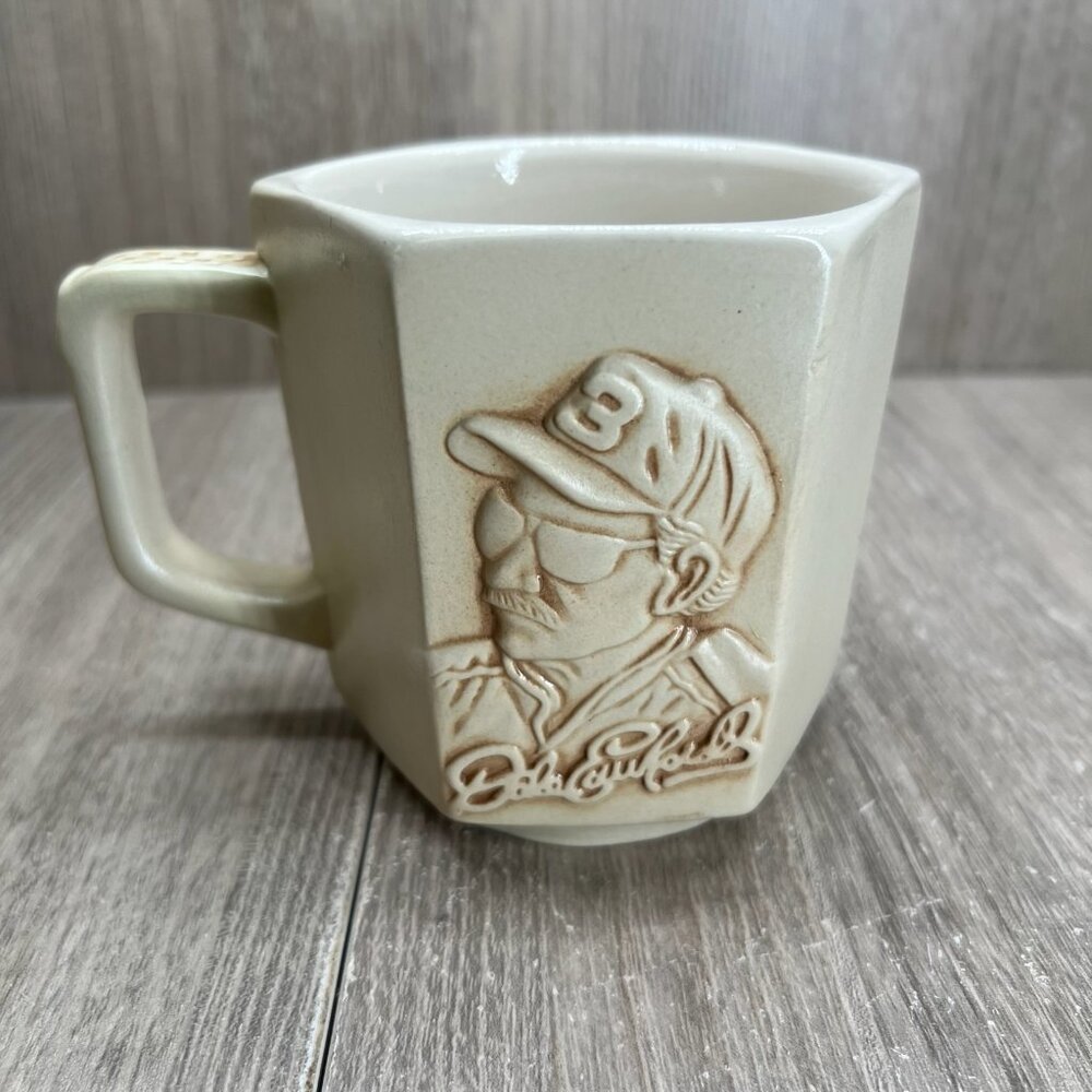 Vtg Dale Earnhardt Sr #3 Nascar 50th Anniv 3D Lug Nut Coffee Mug Ceramic Cream